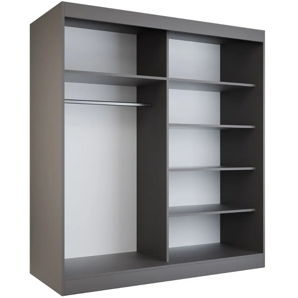 Korpus szafy MODUO COMFORT 180 antracyt z półkami i drążkami | MIRAT.  kolekcja MODUO COMFORT