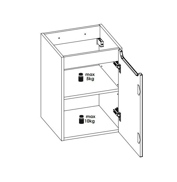 Szafka pod umywalkę NOVA CASHMERE 1D 40cm kaszmirowa jednodrzwiowa I sklep meblowy MIRAT. styl RYFLOWANY kolekcja NOVA
