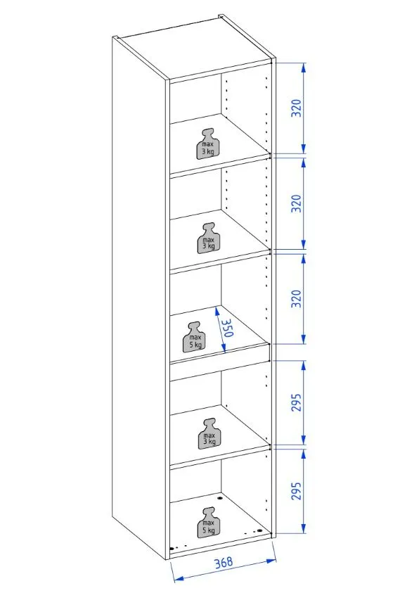 Szafka łazienkowa wysoka ARCO 40 cm grafitowa z opcją kosza na pranie | MIRAT  kolekcja ARCO