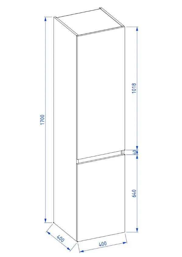 Szafka łazienkowa wysoka ARCO 40 cm kaszmirowa dwudrzwiowa | MIRAT  kolekcja ARCO