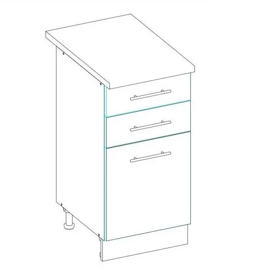Nowoczesny zestaw mebli kuchennych PERŁA 260 dąb cremona/kaszmirowy I sklep meblowy MIRAT.