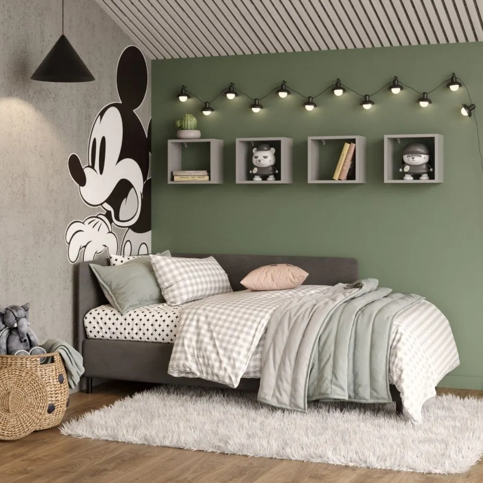 Komplet 4 wiszących półek TUTTI szarych na książki i dekoracje | MIRAT. styl LOFT