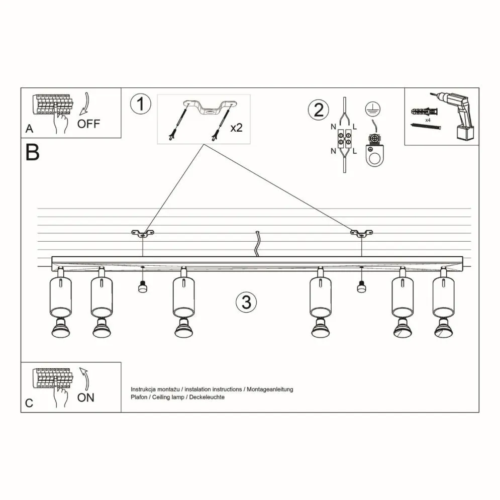 Plafon RING 6L chrom | sklep MIRAT kolekcja ring