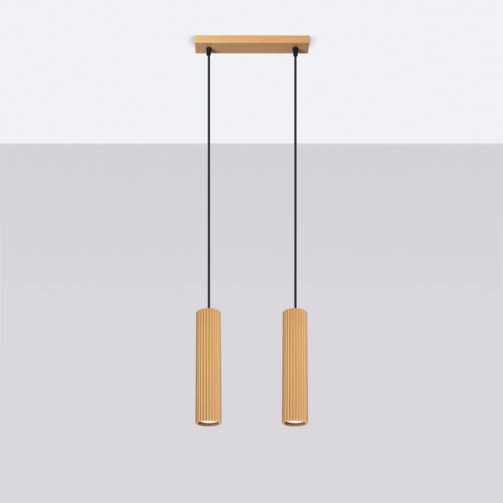 Lampa wisząca KARBON 2 złoty | sklep MIRAT kolekcja karbon