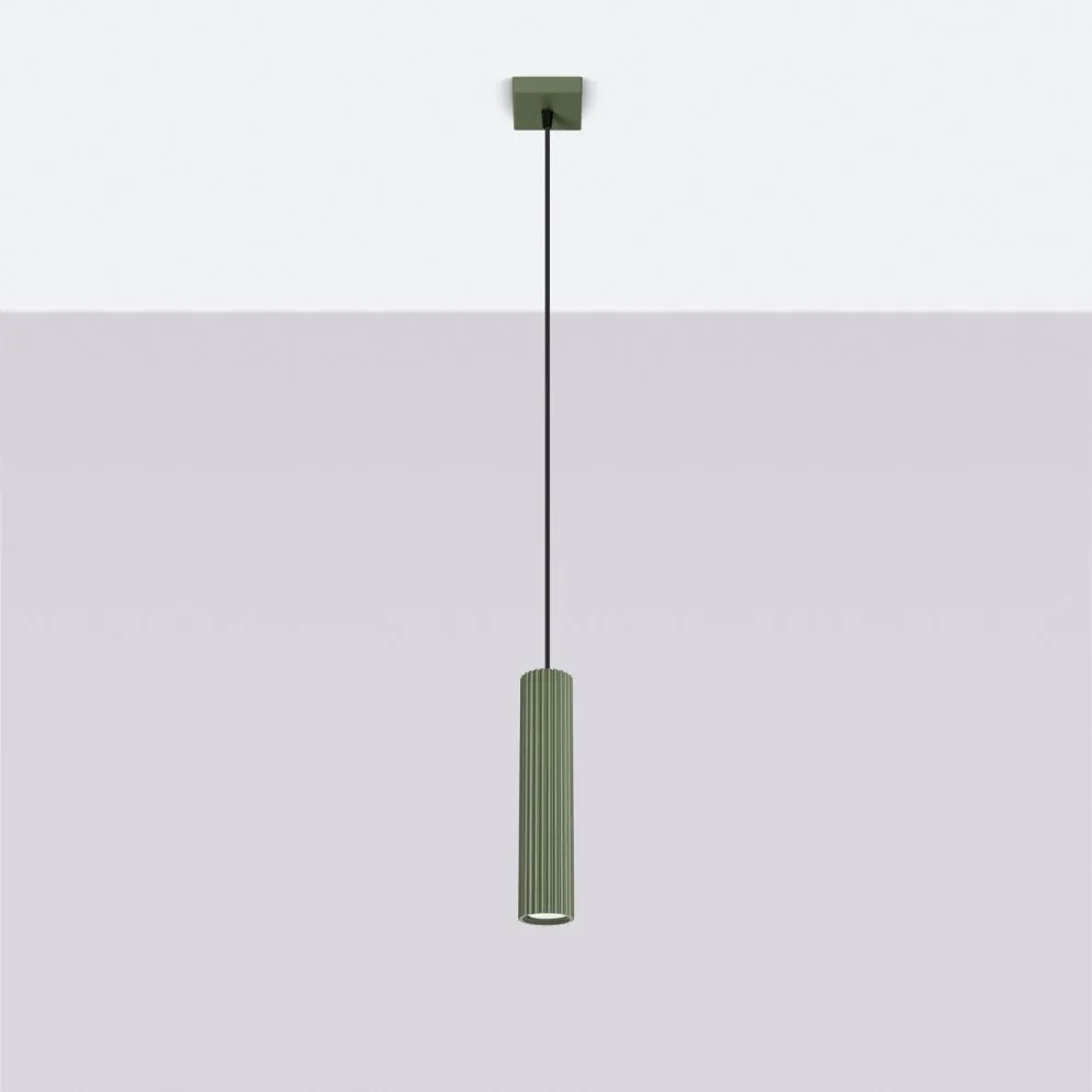 Lampa wisząca KARBON 1 zielony oliwkowy | sklep MIRAT kolekcja karbon