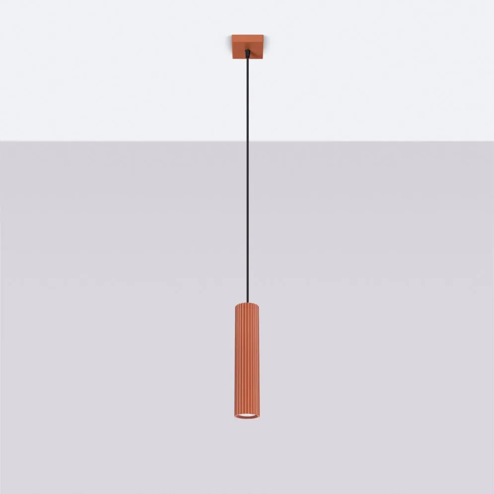 Lampa wisząca KARBON 1 ochra czerwona | sklep MIRAT kolekcja karbon