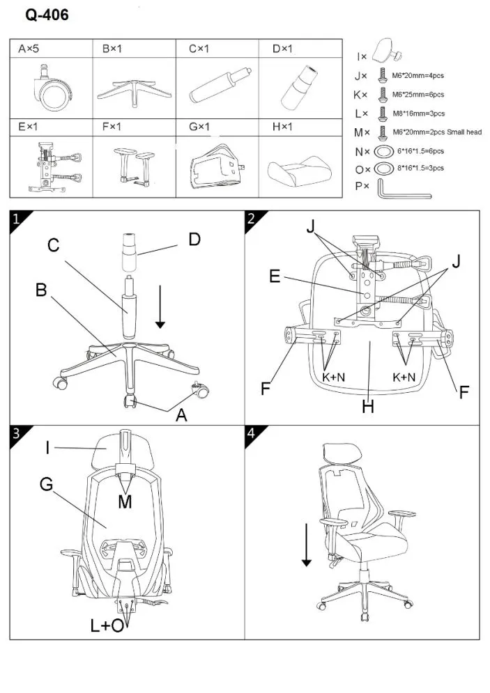 Instrukcja montażu fotela Q-406