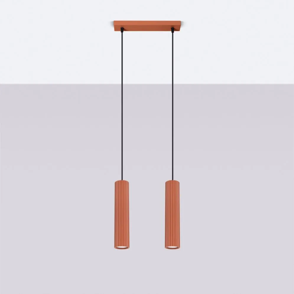 Lampa wisząca KARBON 2 ochra czerwona | sklep MIRAT  kolekcja karbon