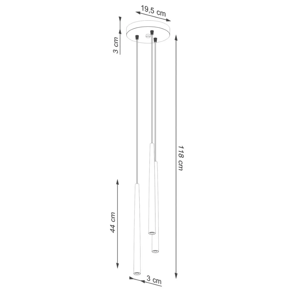 Lampa wisząca BLISS 3P czarna | sklep MIRAT  kolekcja bliss