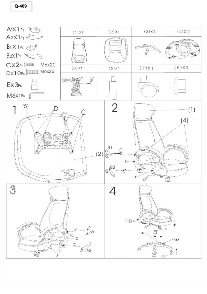 Instrukcja montażu fotela Q-409