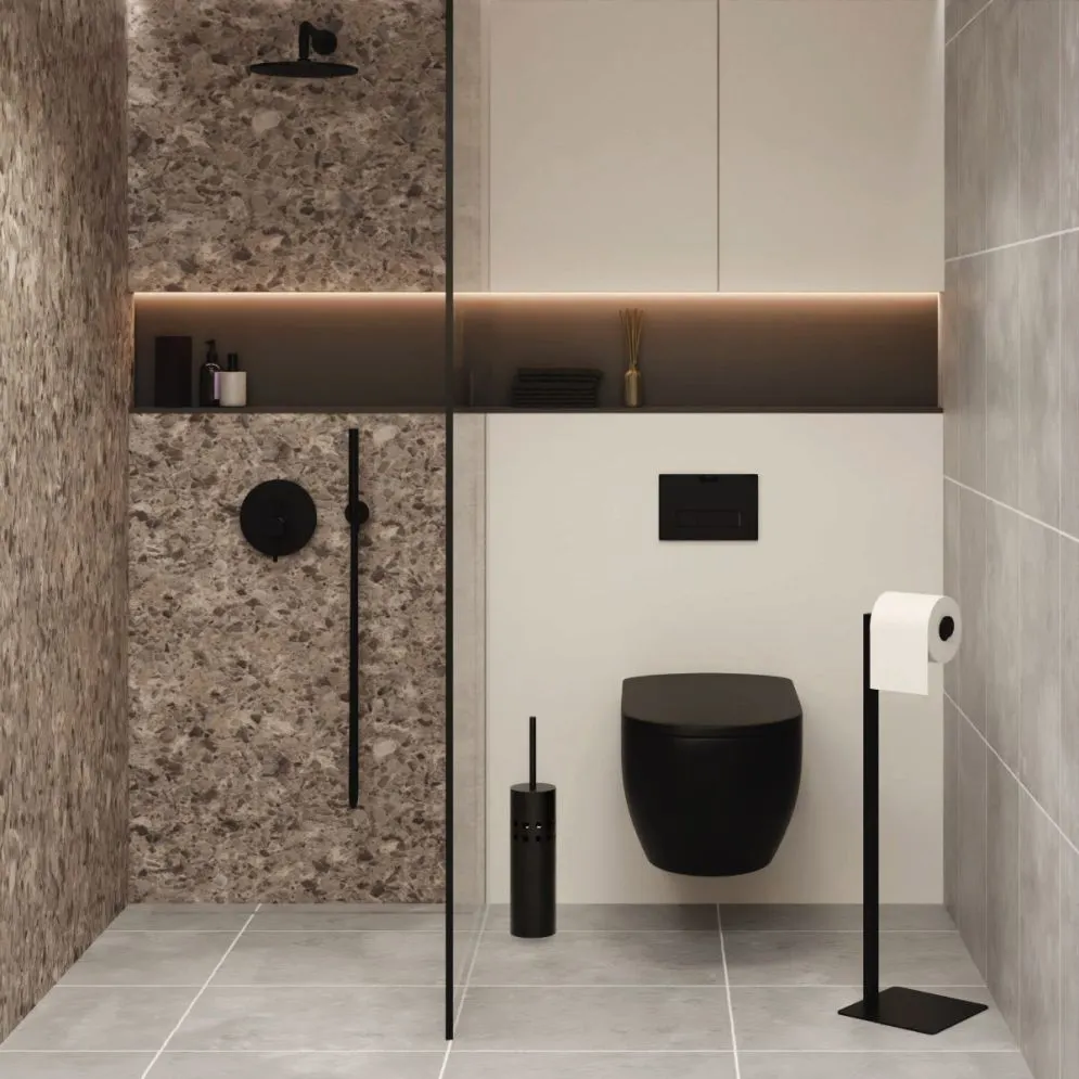 Stalowa szczotka do WC SC-01 czarna stojąca | MIRAT. w stylu LOFT kolekcja