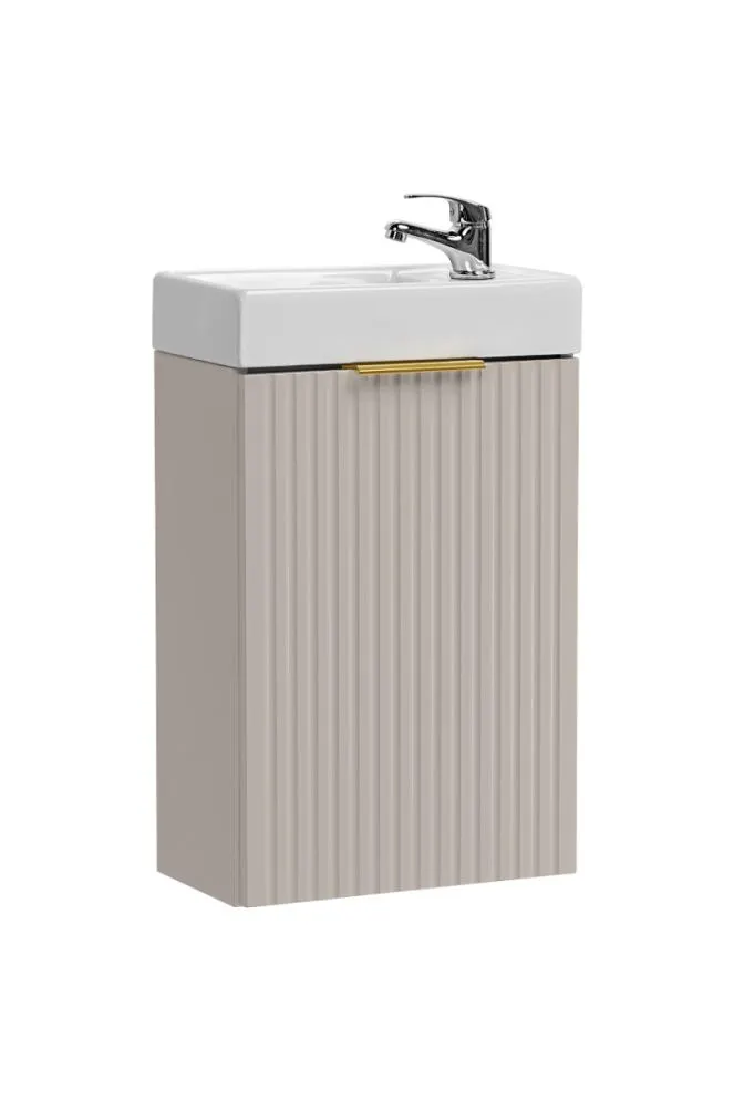 Szafka pod umywalkę ADEL CASHMERE 82-40-1D 40cm kaszmirowa ryflowany front I sklep meblowy MIRAT. styl GLAMOUR, RYFLOWANY kolekcja ADEL