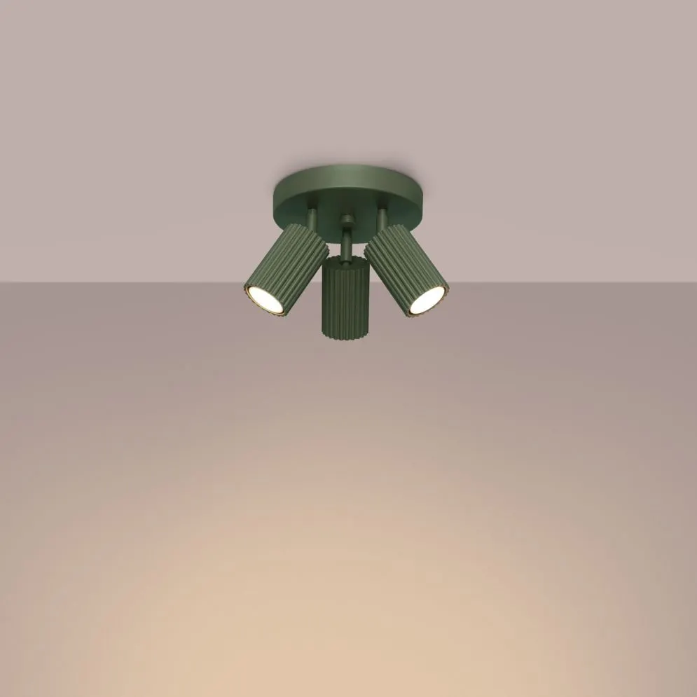 Plafon KARBON 3P zielony oliwkowy | sklep MIRAT  kolekcja karbon