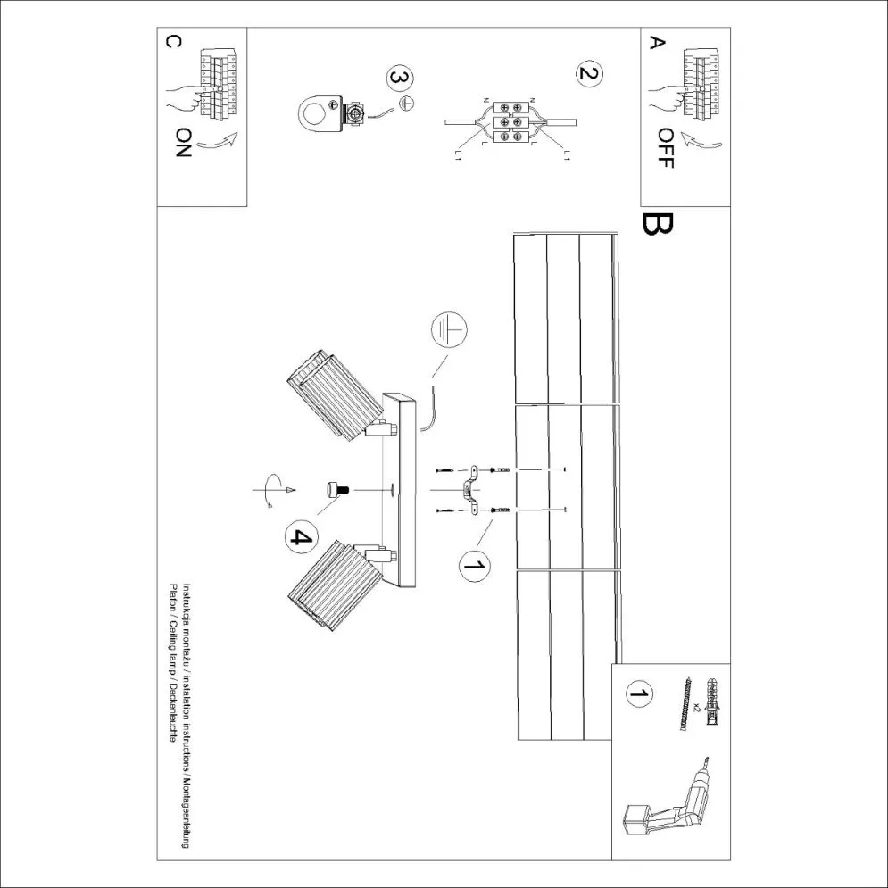 Plafon KARBON 4 zielony oliwkowy | sklep MIRAT kolekcja karbon