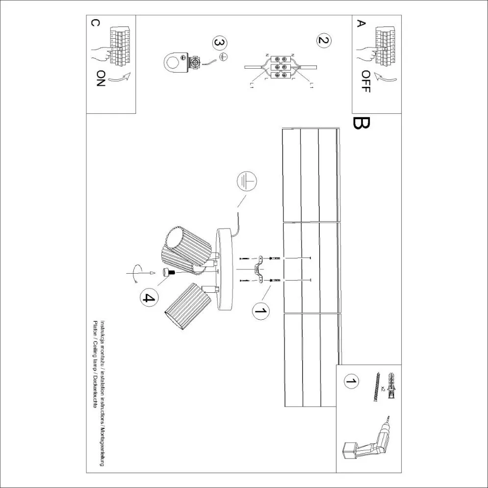 Plafon KARBON 3P ochra czerwona | sklep MIRAT  kolekcja karbon