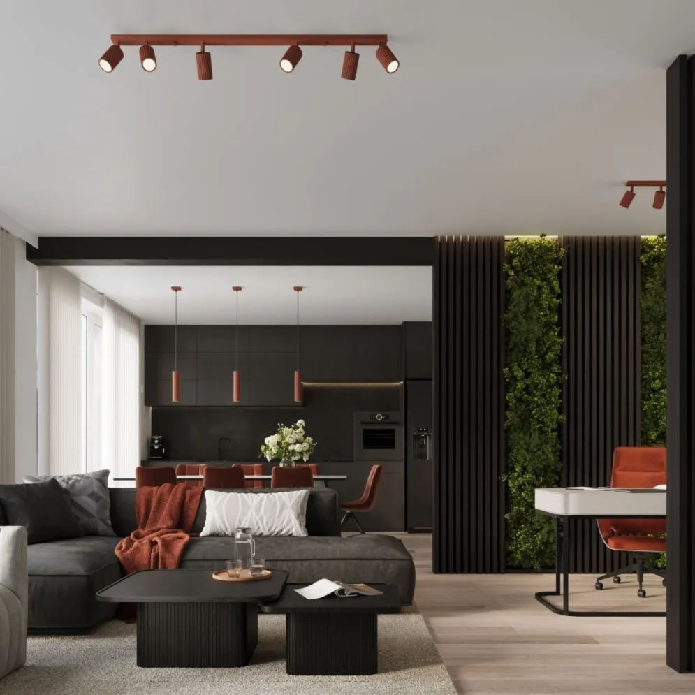 Plafon KARBON 6L ochra czerwona | sklep MIRAT  kolekcja karbon