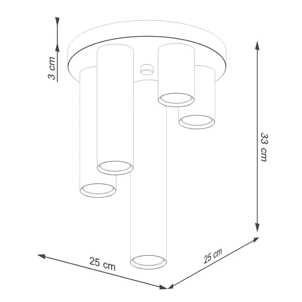 Plafon LAGOS 5P czarny | sklep MIRAT kolekcja lagos