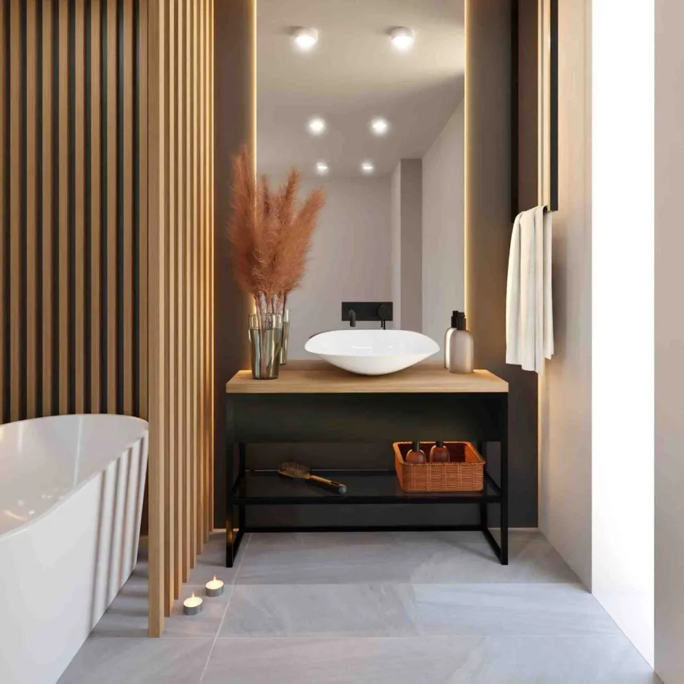 Szafka pod umywalkę nablatową BOSTON 60 cm czarny/dąb stojąca I sklep meblowy MIRAT. styl LOFT