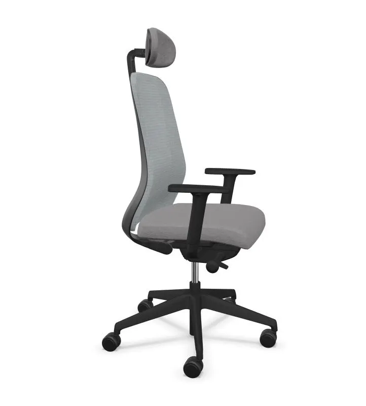 Fotel biurowy SOULY ERA MT60123/CSE13 szary z zagłówkiem I sklep meblowy MIRAT.