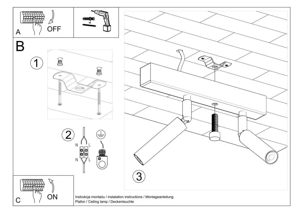 Plafon EYETECH 2 czarny | sklep MIRAT  kolekcja eyetech
