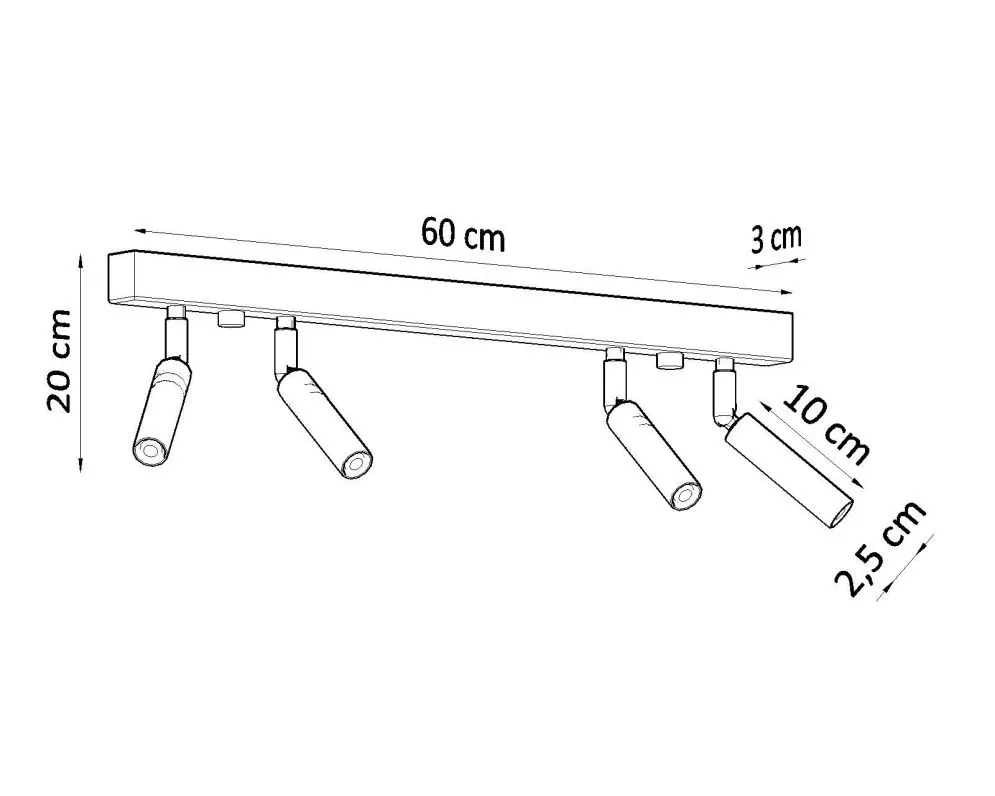 Plafon EYETECH 4 czarny | sklep MIRAT  kolekcja eyetech