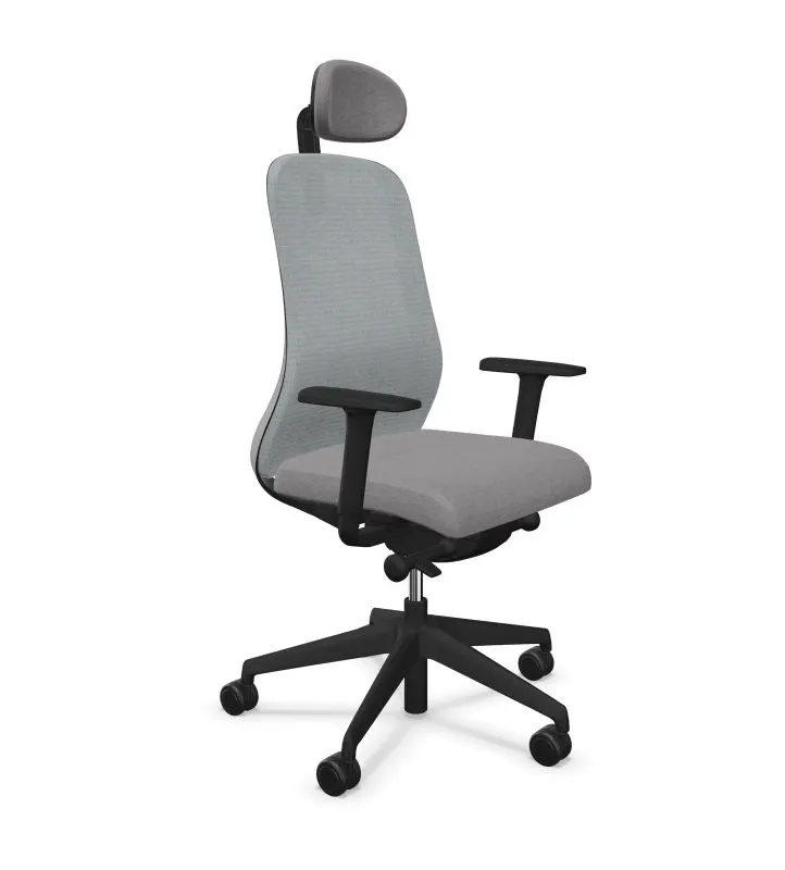 Fotel biurowy SOULY ERA MT60123/CSE13 szary z zagłówkiem I sklep meblowy MIRAT.