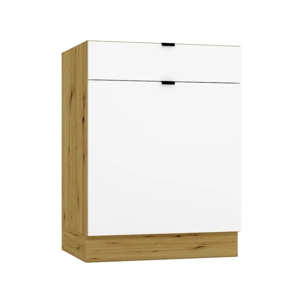 Gotowy zestaw mebli kuchennych GIANNA 2,0x2,6 biała alaska/dąb artisan I sklep meblowy MIRAT. styl SKANDYNAWSKI kolekcja GIANNA