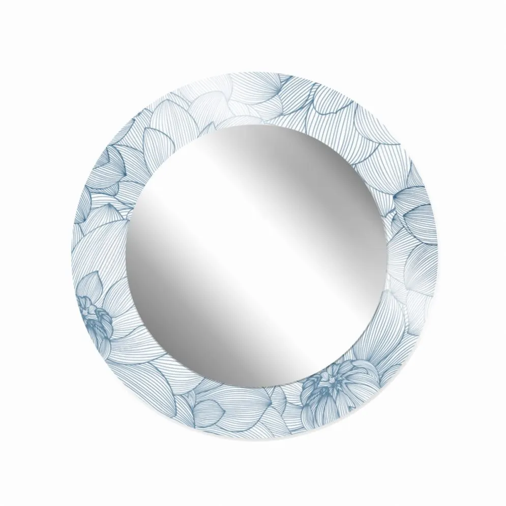 Lustro okrągłe MORENA FLOWERS 100cm niebieskie wiszące I sklep meblowy MIRAT.