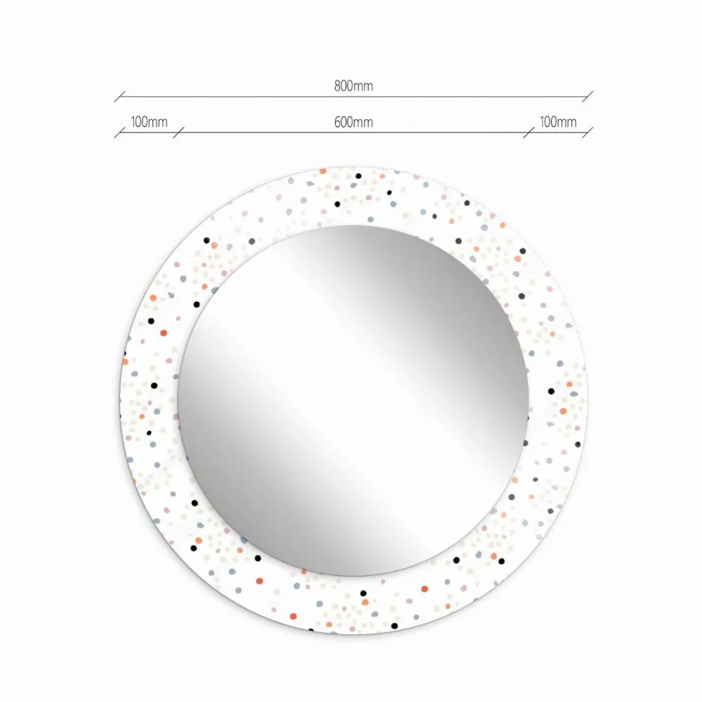 Lustro okrągłe MORENA DOTS 80cm białe dekoracyjne I sklep meblowy MIRAT.