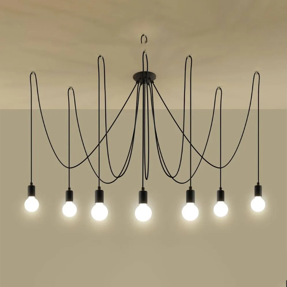 Żyrandol EDISON 7 czarny | sklep MIRAT  kolekcja edison