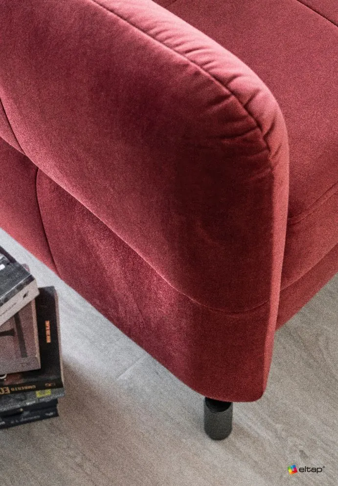 Narożnik z funkcją spania LORELLE VELVET szary prawy pikowany welurowy | MIRAT. w stylu GLAMOUR kolekcja