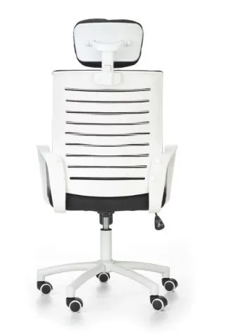 Biały czarny fotel biurowy z zagłówkiem Socket