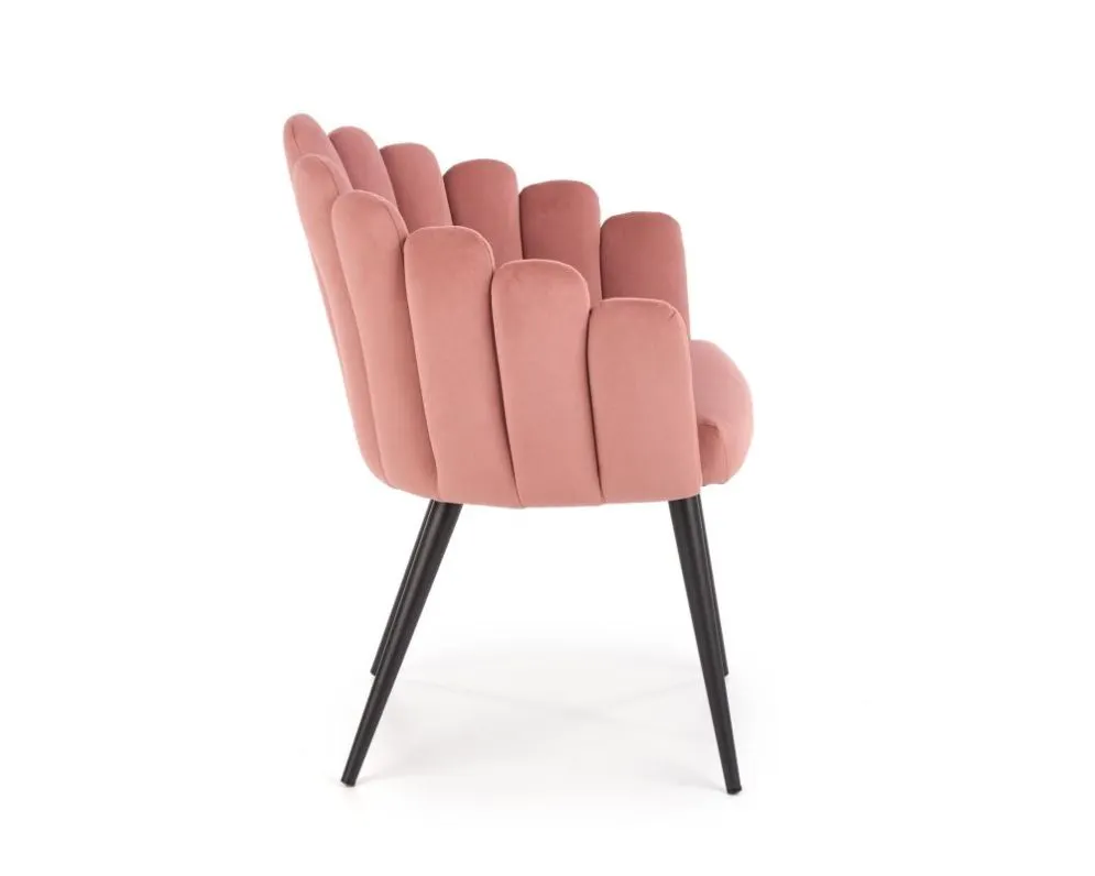 Krzesło K410 różowe tapicerowane muszelka | MIRAT. w stylu GLAMOUR kolekcja