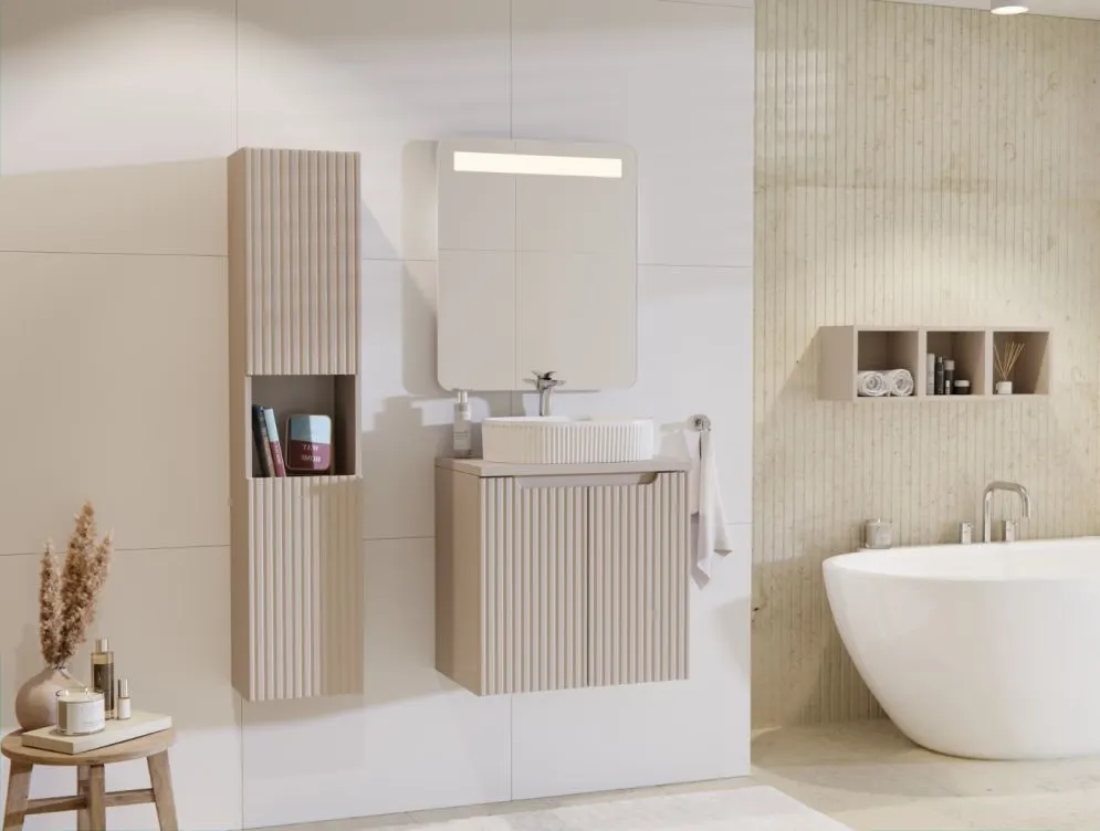 Szafka pod umywalkę NOVA CASHMERE 82-60-2D 60cm kaszmirowa wisząca I sklep meblowy MIRAT. styl RYFLOWANY