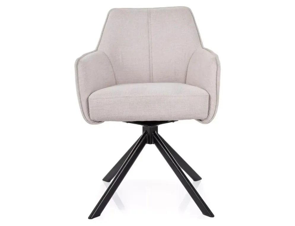 Nowoczesne krzesło Notti jasnobeżowe z metalowymi nogami do jadalni | MIRAT