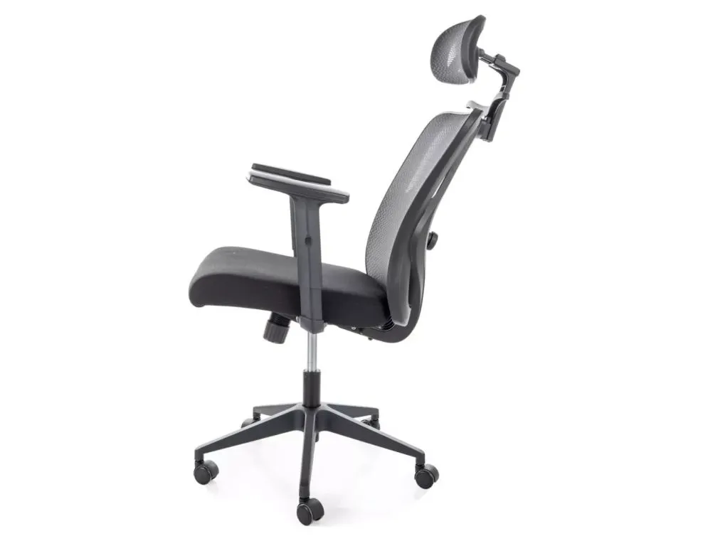 Klasyczny fotel biurowy Q-080 czarny z siatką i mechanizmem multiblock | MIRAT