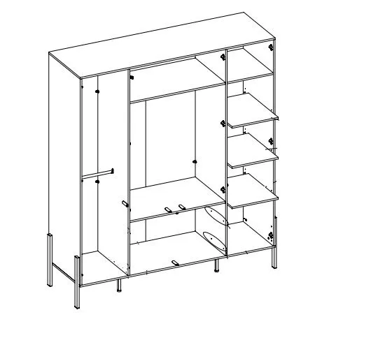 Szafa czterodrzwiowa JUKON 4D2S kaszmirowa do sypialni I sklep meblowy MIRAT.  kolekcja JUKON