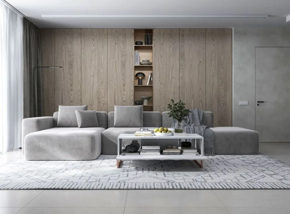 Stolik kawowy TAL 3D 110x54cm biały mat/gold do salonu I sklep meblowy MIRAT. styl GLAMOUR, RYFLOWANY kolekcja TAL