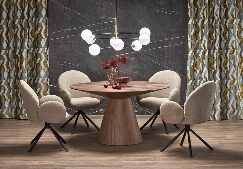 Stół okrągły HENDERSON 136x136 orzech I sklep meblowy MIRAT. styl LOFT