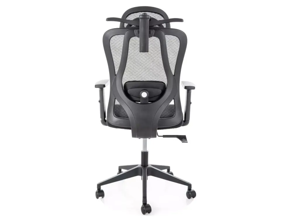 Klasyczny fotel biurowy Q-080 czarny z siatką i mechanizmem multiblock | MIRAT