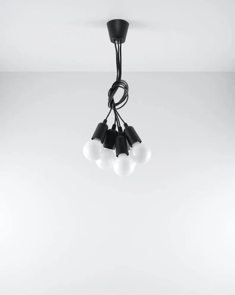 Lampa wisząca DIEGO 5 czarna | sklep MIRAT  kolekcja diego