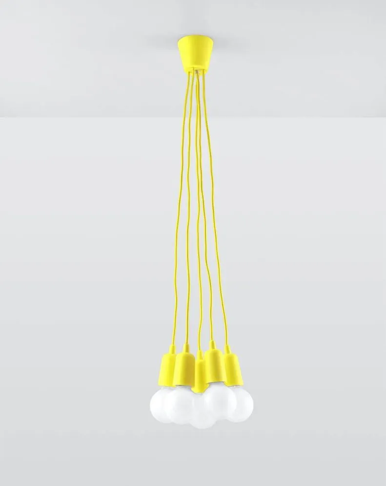 Lampa wisząca DIEGO 5 żółta | sklep MIRAT  kolekcja diego