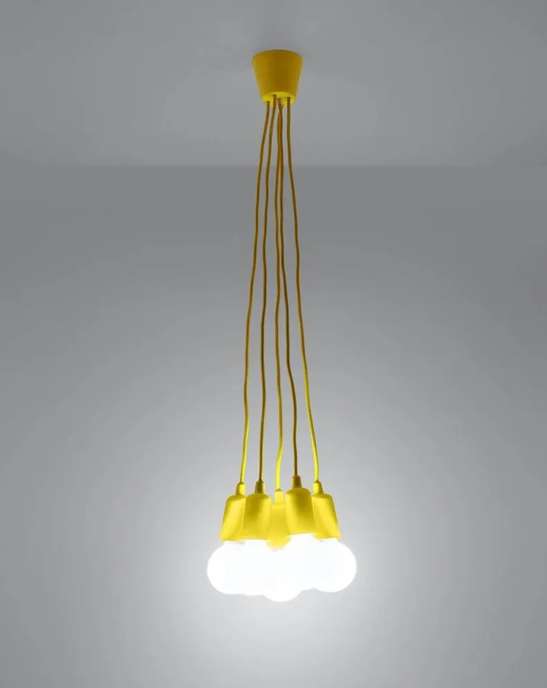 Lampa wisząca DIEGO 5 żółta | sklep MIRAT  kolekcja diego