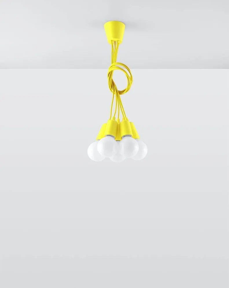 Lampa wisząca DIEGO 5 żółta | sklep MIRAT  kolekcja diego