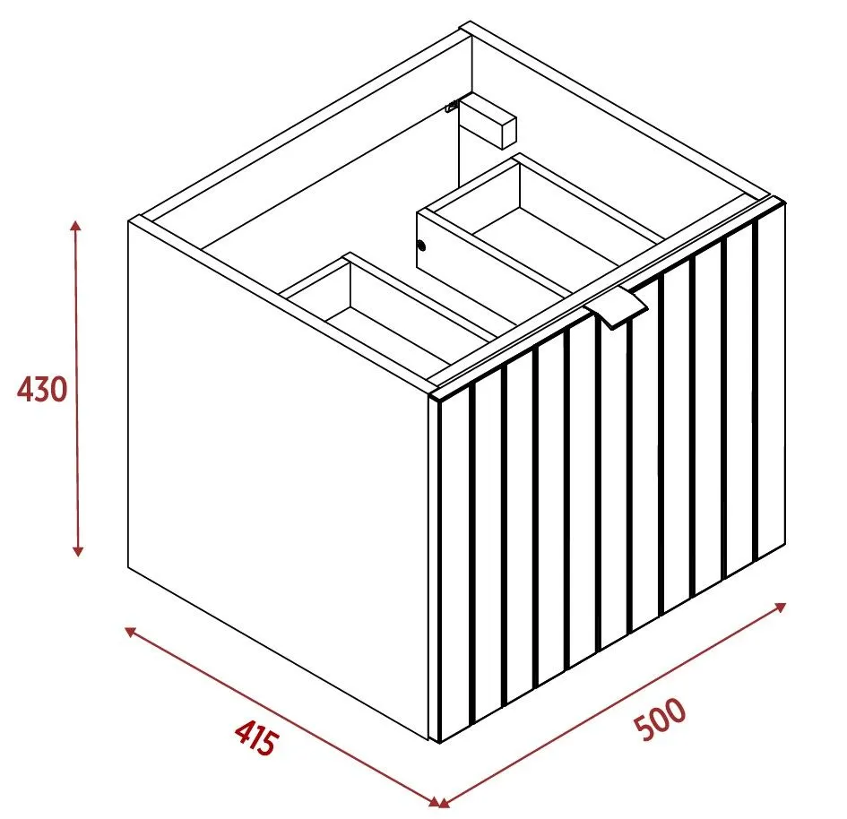 Szafka pod umywalkę HARMO 50 cm kaszmirowa półmat z szufladą wewnętrzną | MIRAT kolekcja HARMO