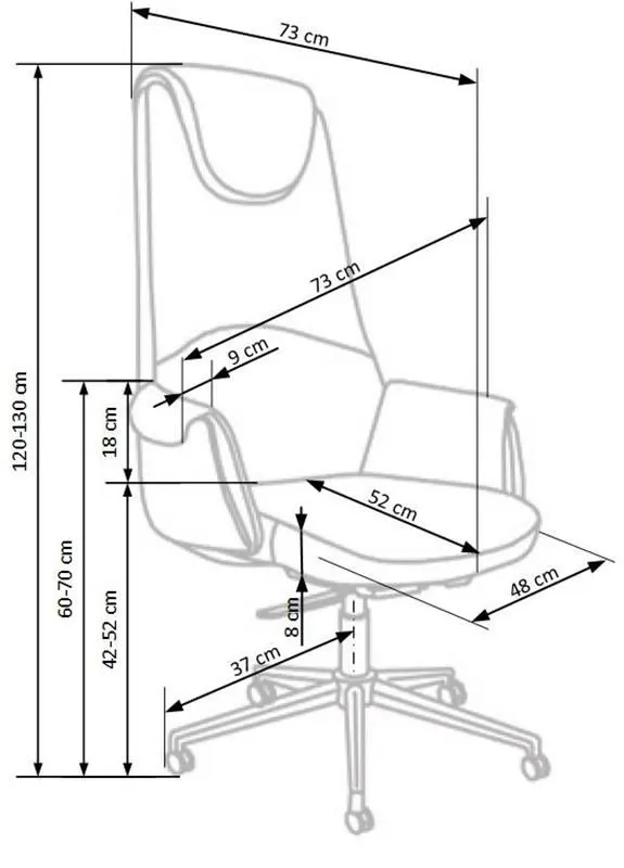 Fotel biurowy CALVANO brązowy tapicerowany ekoskórą | MIRAT.