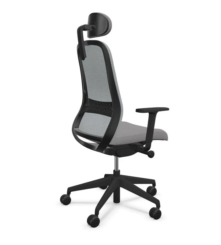 Fotel biurowy SOULY ERA MT60123/CSE13 szary z zagłówkiem I sklep meblowy MIRAT.