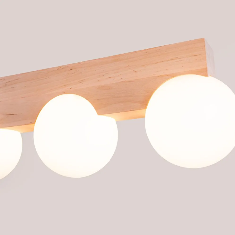 Plafon BULBO 4 naturalne drewno | sklep MIRAT kolekcja bulbo