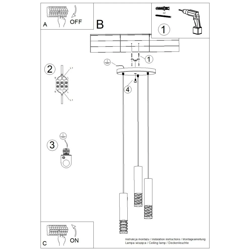 Lampa wisząca LAMI 3P biały | sklep MIRAT kolekcja lami