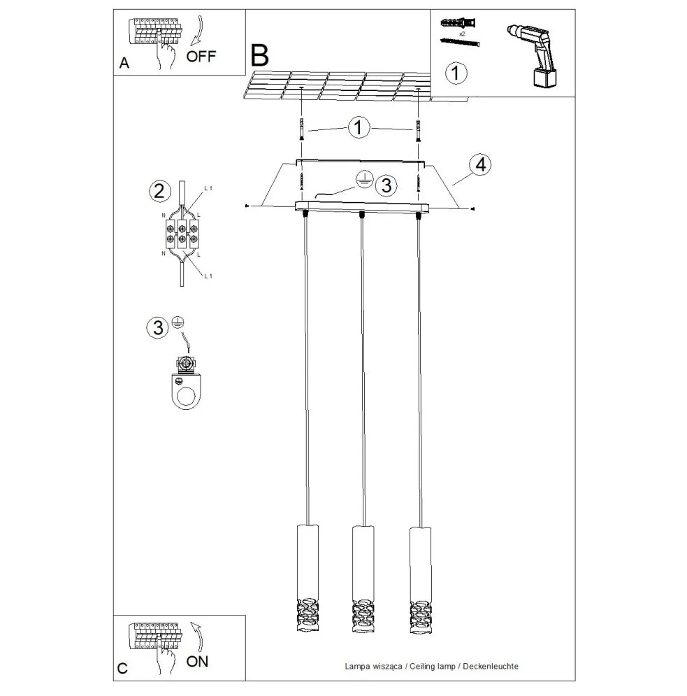 Lampa wisząca LIRO 3L biały | sklep MIRAT kolekcja liro